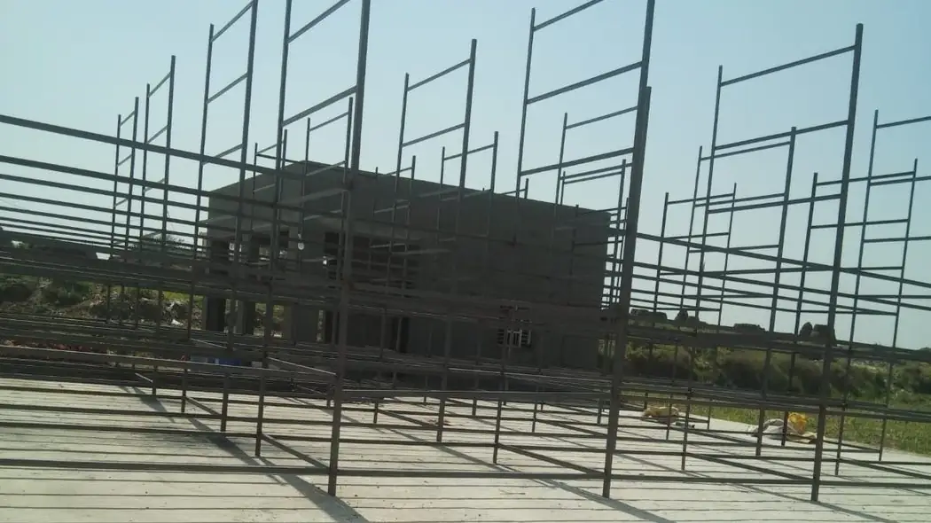 Rack frames going up on a MushroomWale site